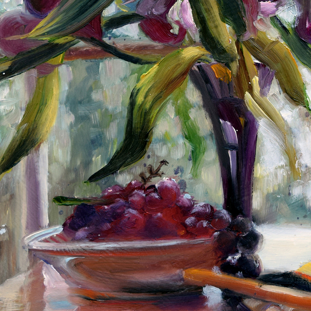 up close — where the marks become brushwork