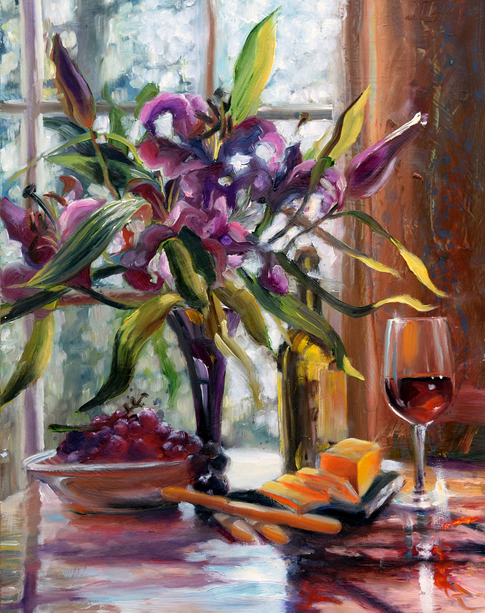 Evening Glow — original oil still life by Trisha Selgrath
