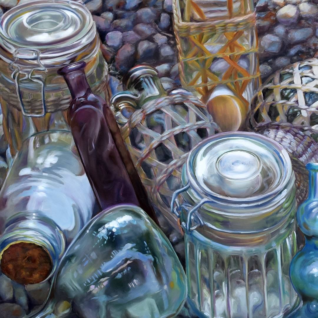 up close — where the marks become brushwork