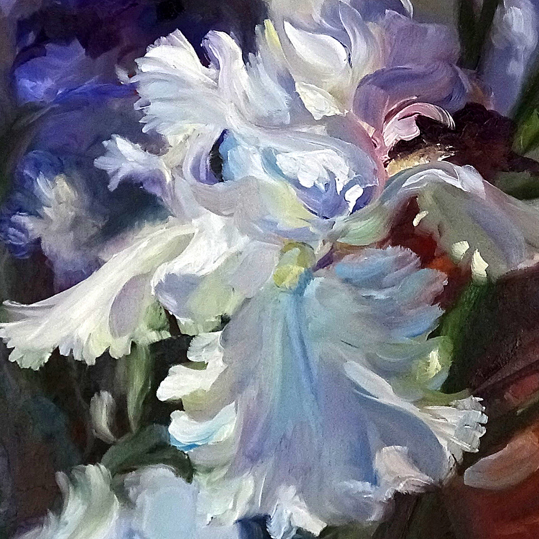up close — where the marks become brushwork