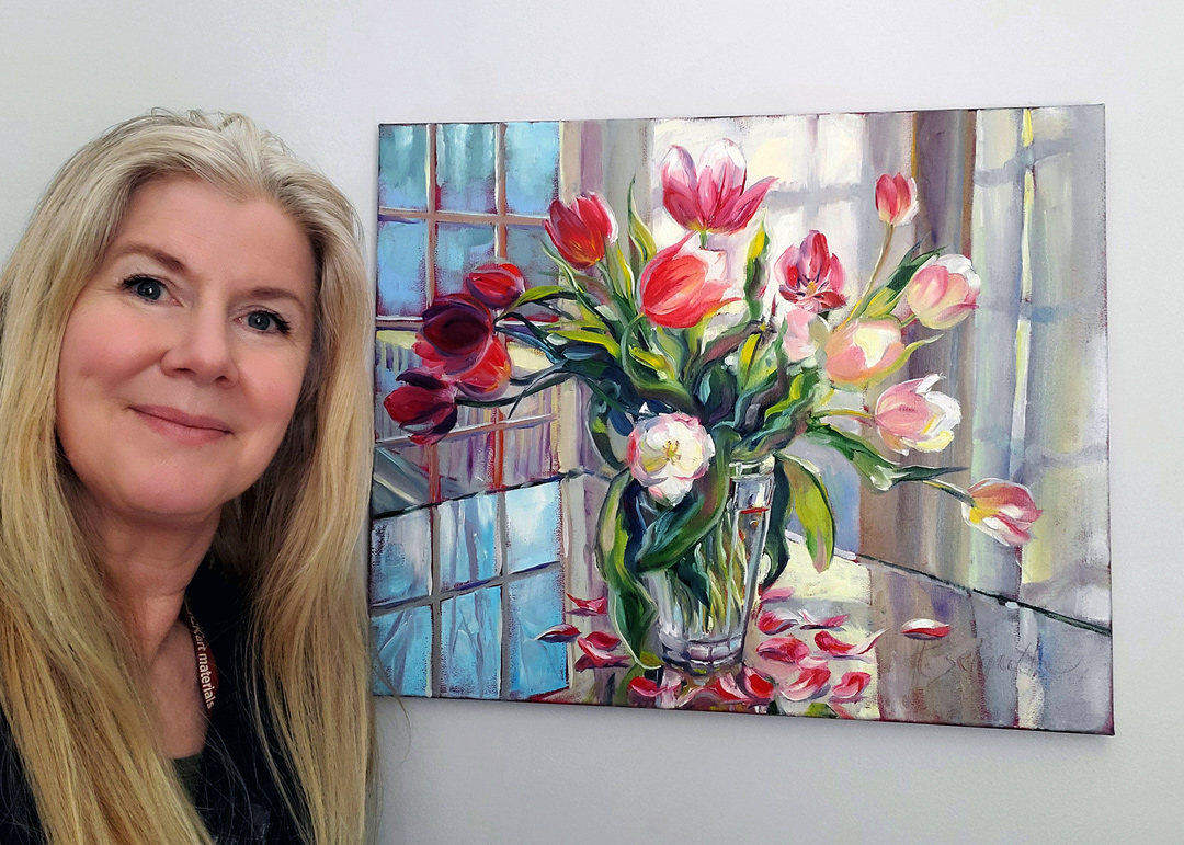 with the painter — fresh off the easel